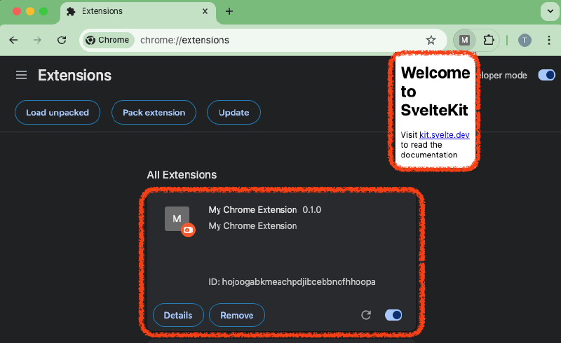 Featured image of post 使用 SvelteKit 建立 Chrome extension 套件環境：偵測檔案異動自動編譯，立即看到開發異動的畫面