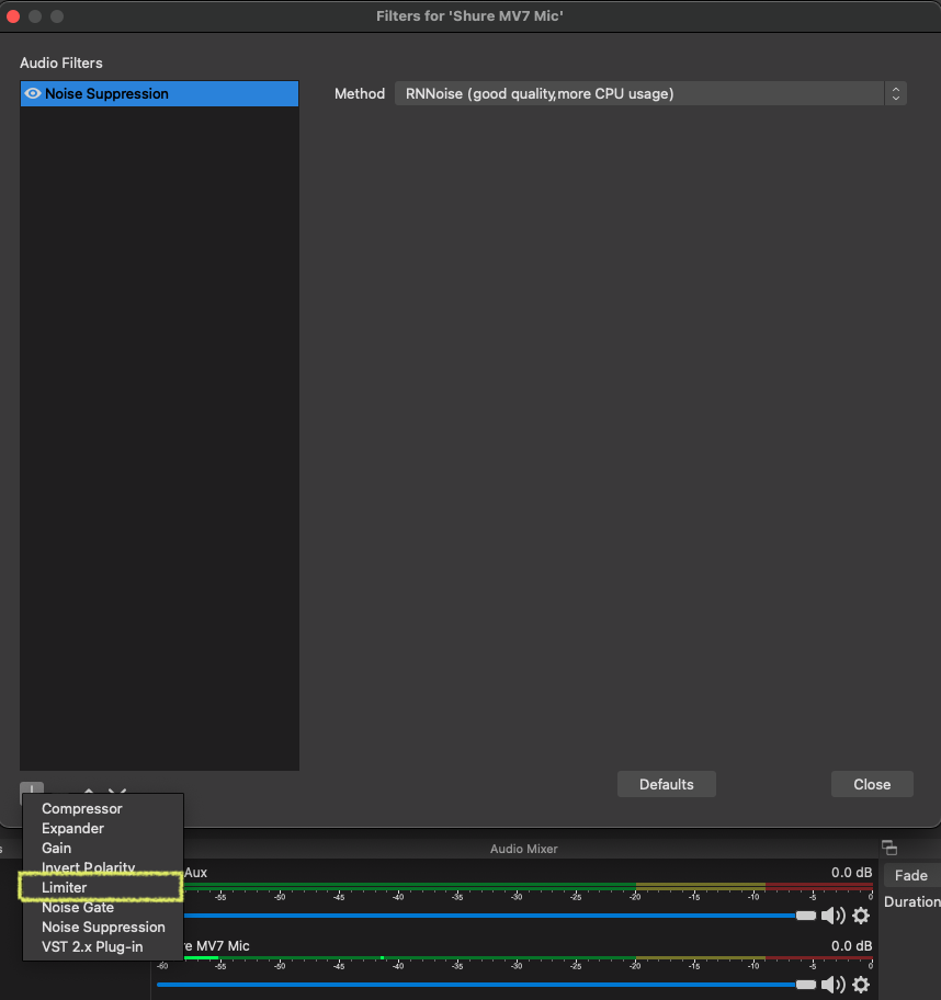 OBS 提升录音声音品质