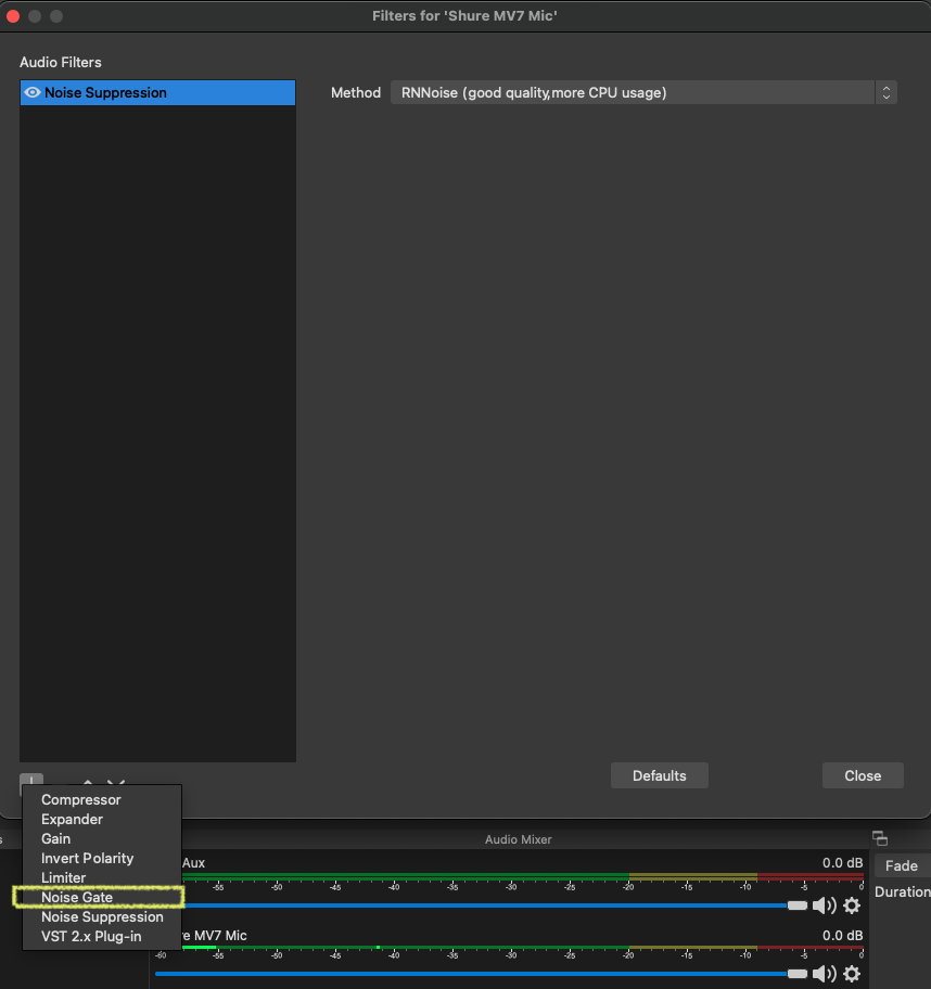 OBS 提升录音声音品质